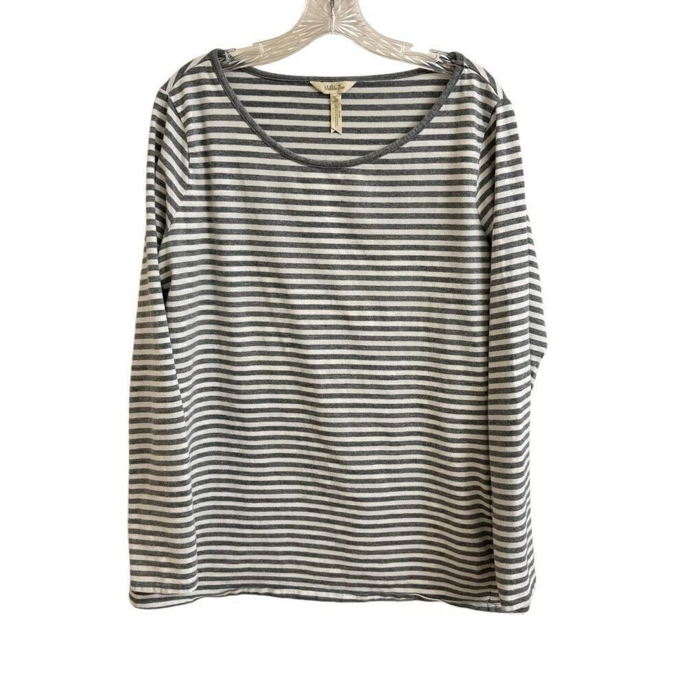 Matilda Jane Gray & White Striped Long Sleeve Tee Size XL